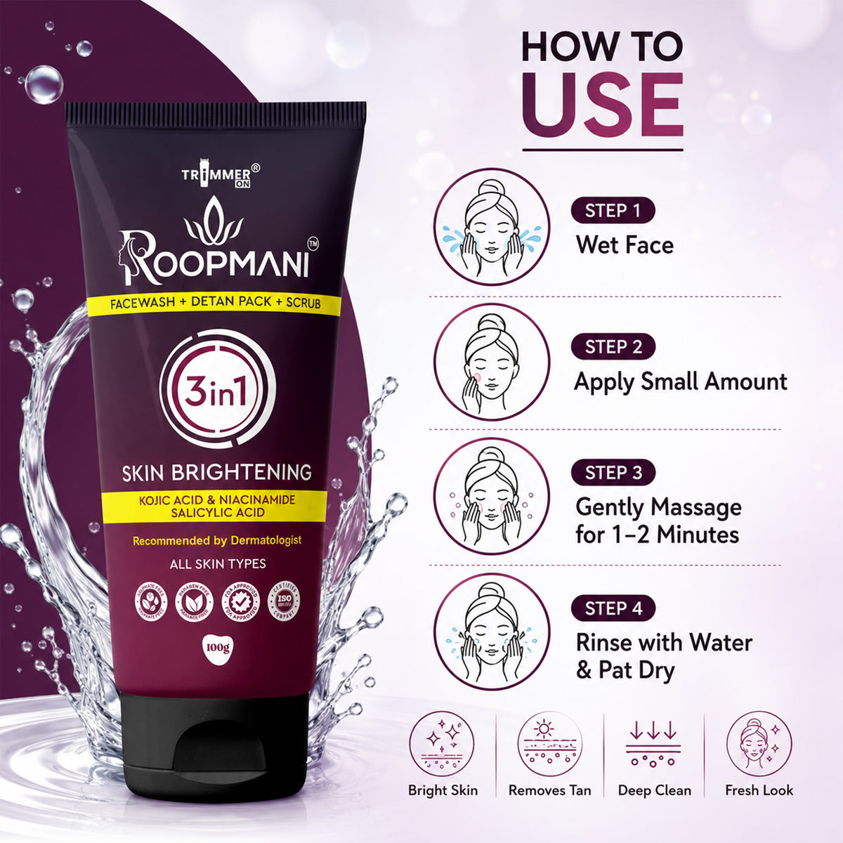 Kojic Acid Niacinamide 3 In 1 Face Wash 100 Gram