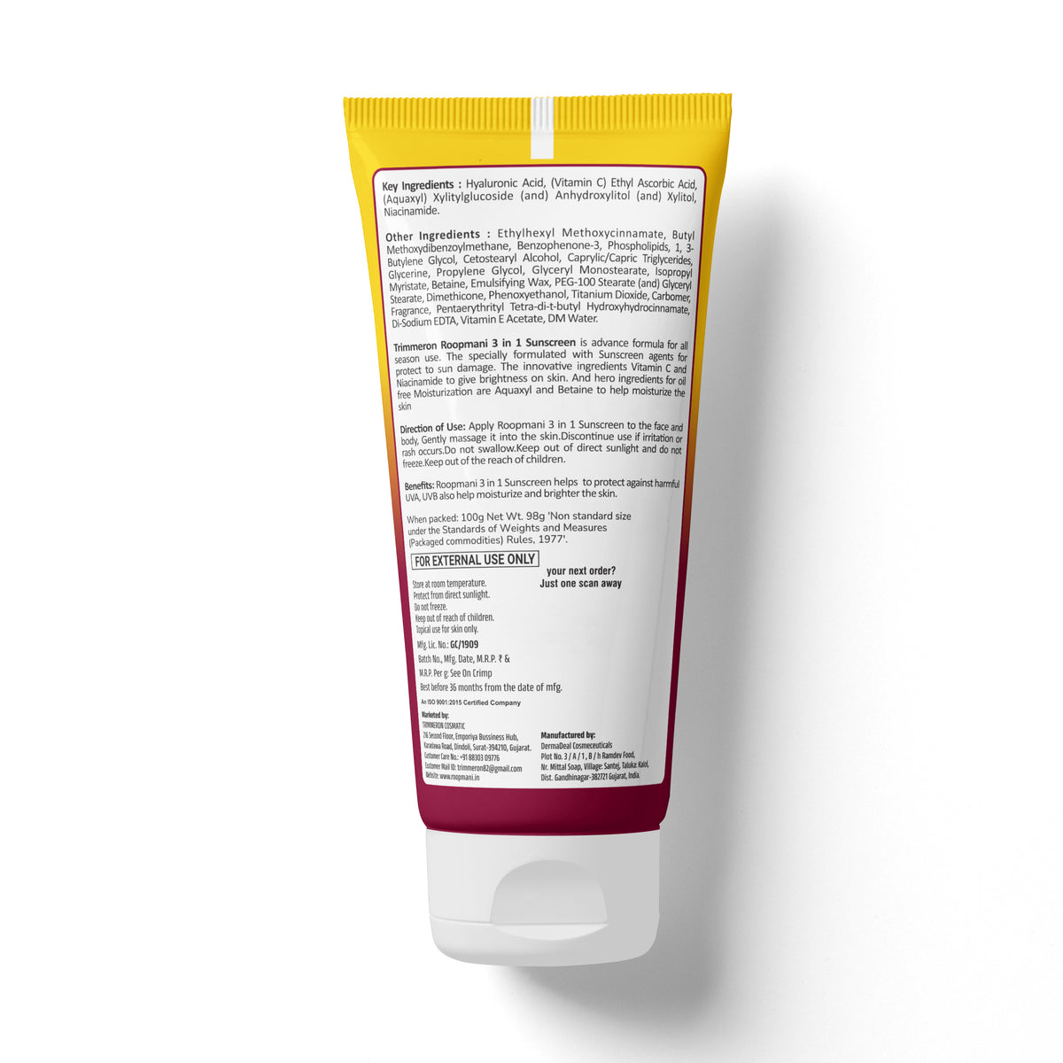 3 In 1 Spf 50 Sunscreen Cream 50 Ml